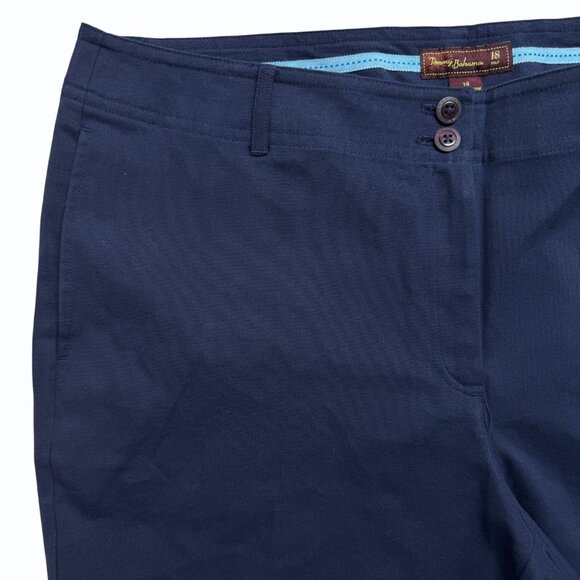 Tommy Bahama Backswing Bermuda‎ Golf Shorts Womens 14 Silk Cotton Navy Athletic - Picture 2 of 12